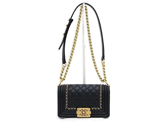 Chanel Borsa a tracolla e crossbody Around Boy Small Flap con catena dorata Nero - vista 2