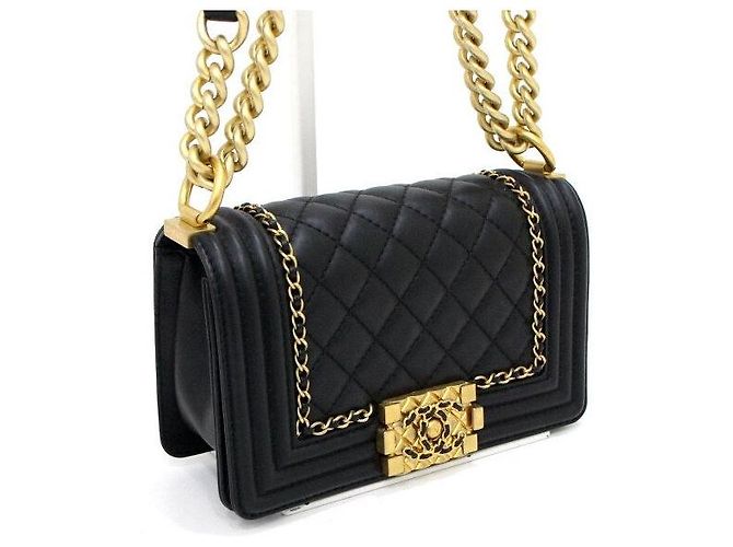 Chanel Borsa a tracolla e crossbody Around Boy Small Flap con catena dorata Nero - vista 4