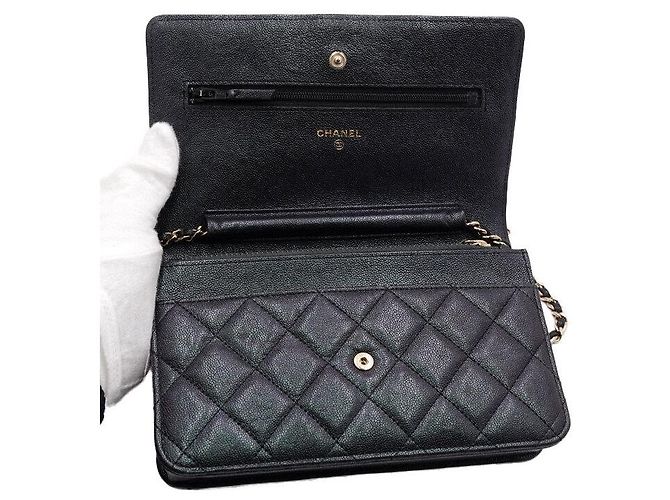 Chanel Sac à épaule et sac bandoulière à chaîne CC dorée Noir - vue 6