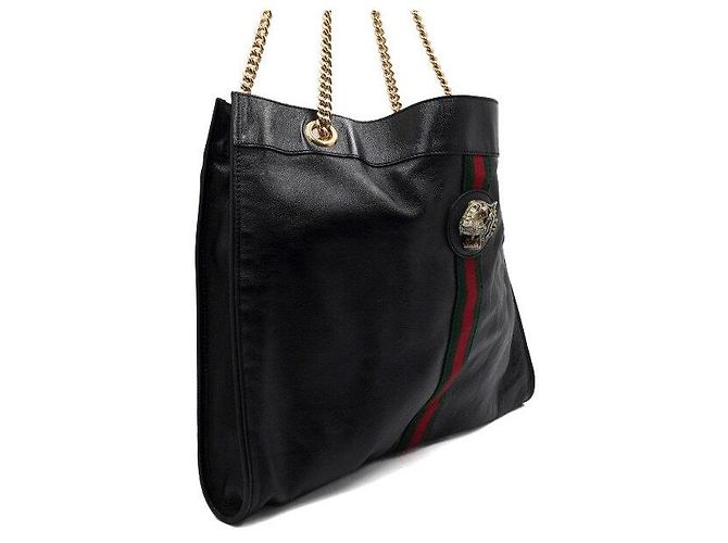 Gucci Borsa a tracolla Raja Web Chain con testa di tigre nera - vista 3