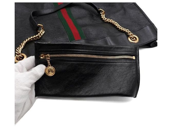 Gucci Borsa a tracolla Raja Web Chain con testa di tigre nera - vista 7
