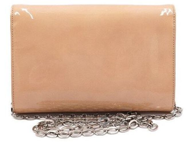 Tod's Borsa a tracolla in vernice beige con catena - vista 4