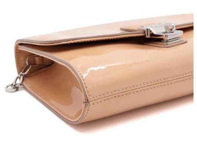 Tod's Borsa a tracolla in vernice beige con catena - vista 9