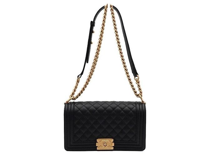 Chanel Borsa a tracolla con patta Medium con catena dorata Nero - vista 2