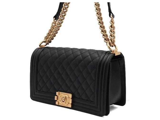 Chanel Borsa a tracolla con patta Medium con catena dorata Nero - vista 3