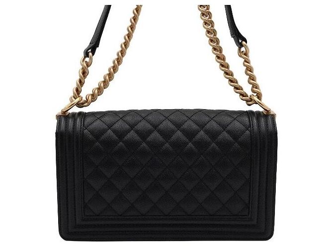 Chanel Borsa a tracolla con patta Medium con catena dorata Nero - vista 5