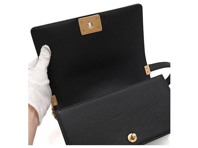 Chanel Borsa a tracolla con patta Medium con catena dorata Nero - vista 7