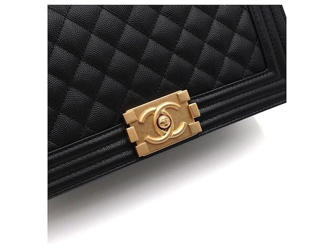 Chanel Borsa a tracolla con patta Medium con catena dorata Nero - vista 9