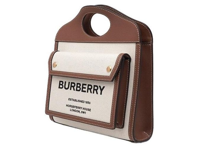 Burberry Mini borsa tote e crossbody in tela con tasca Multicolore - vista 3