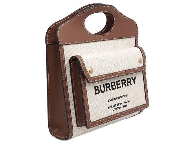 Burberry Mini borsa tote e crossbody in tela con tasca Multicolore - vista 4
