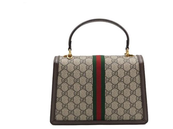 Gucci Borsa Ophidia GG Supreme Small Top Handle Marrone - vista 4