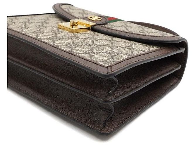 Gucci Borsa Ophidia GG Supreme Small Top Handle Marrone - vista 7
