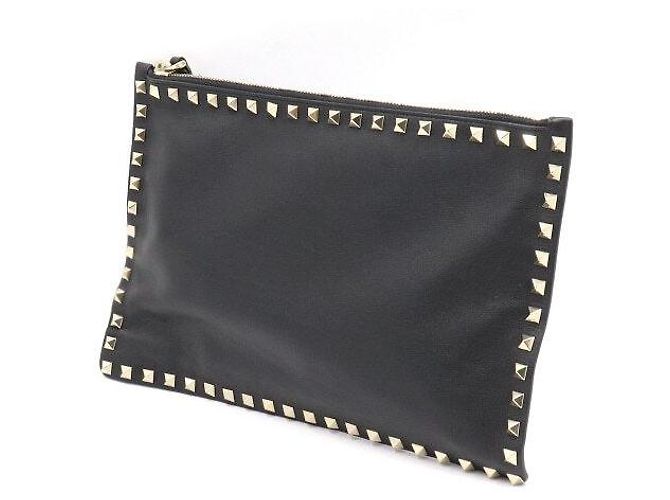 Valentino Bolsa de mão Rockstud para mulher em couro preto - vista 2