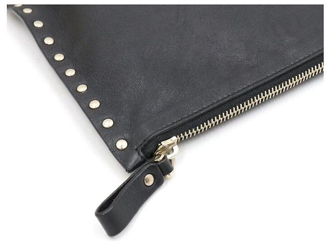Valentino Bolsa de mão Rockstud para mulher em couro preto - vista 5