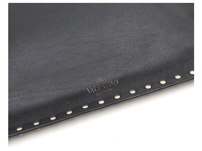 Valentino Bolsa de mão Rockstud para mulher em couro preto - vista 7