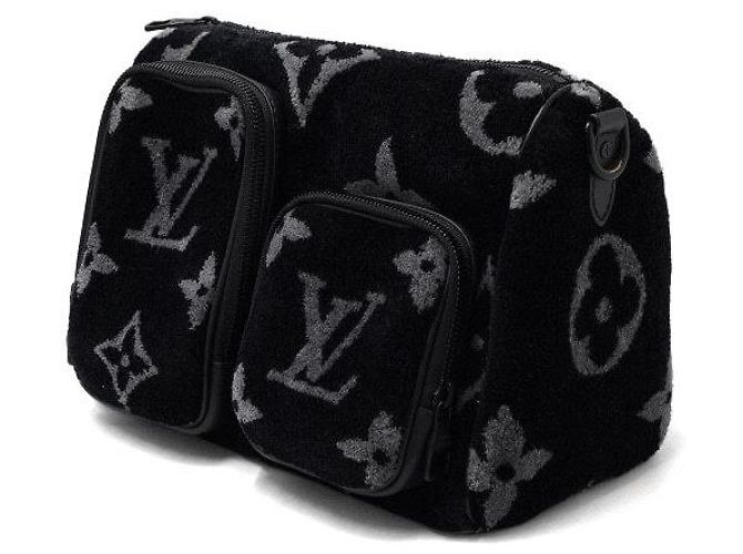 Louis Vuitton Borsa a tracolla da uomo Keepall Bandoulière in shearling nero Monogram - vista 2