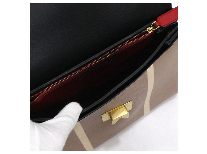 Valentino Borsa a tracolla Garavani VLogo con catena dorata, Beige Medium Marrone - vista 5