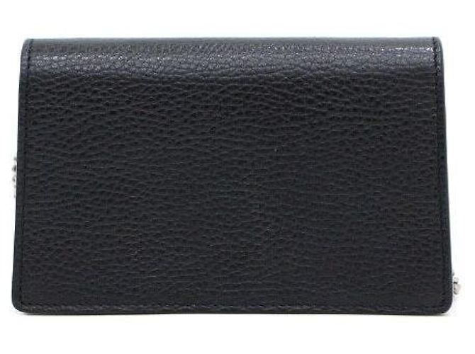 Gucci Borsa a tracolla e spalla Dionysus GG Super Mini in pelle nera e canvas con catena - vista 5