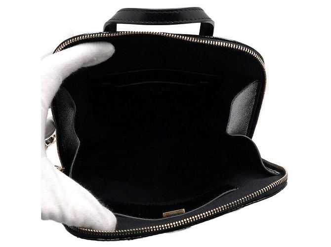Chanel Zaino da donna in vernice nera trapuntata con CC dorati Nero - vista 5