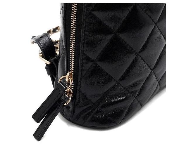 Chanel Zaino da donna in vernice nera trapuntata con CC dorati Nero - vista 8