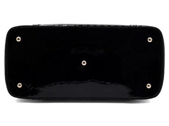 Gucci Borsa Tote e Borsa a Tracolla in Pelle Verniciata Nera Lucida Nero - vista 7