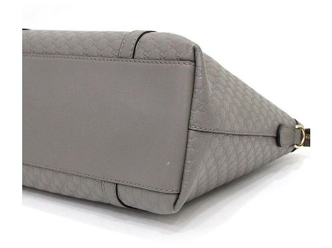 Gucci Borsa tote e a tracolla in pelle Micro GG Grigia Marrone - vista 10