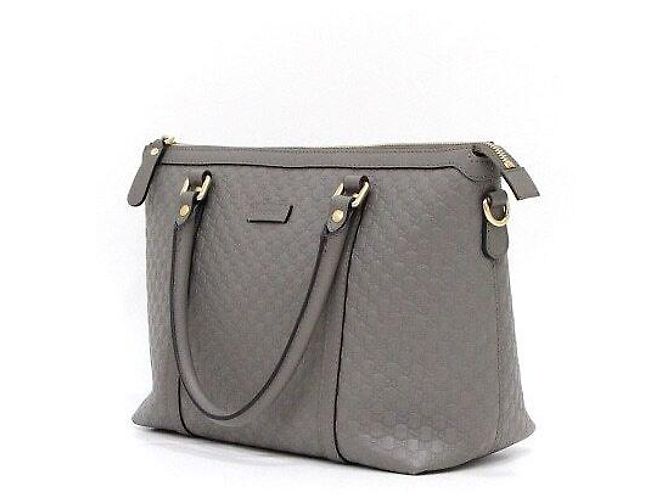 Gucci Borsa tote e a tracolla in pelle Micro GG Grigia Marrone - vista 3