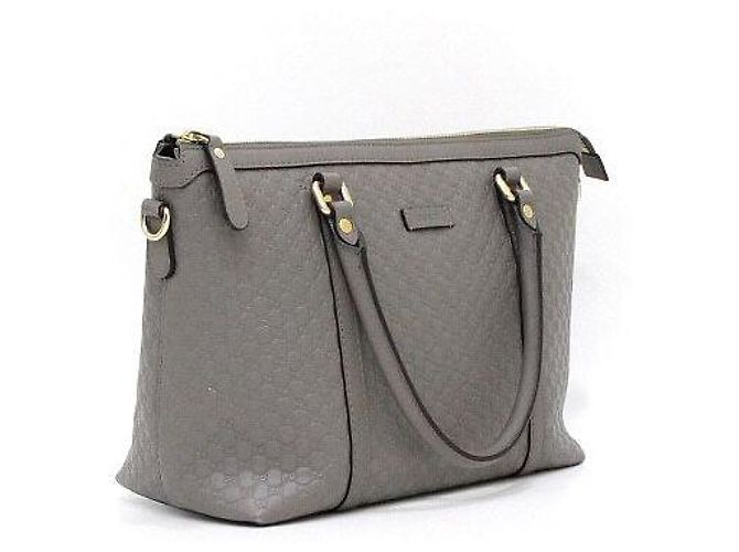 Gucci Borsa tote e a tracolla in pelle Micro GG Grigia Marrone - vista 4