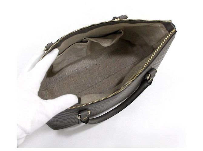 Gucci Borsa tote e a tracolla in pelle Micro GG Grigia Marrone - vista 6
