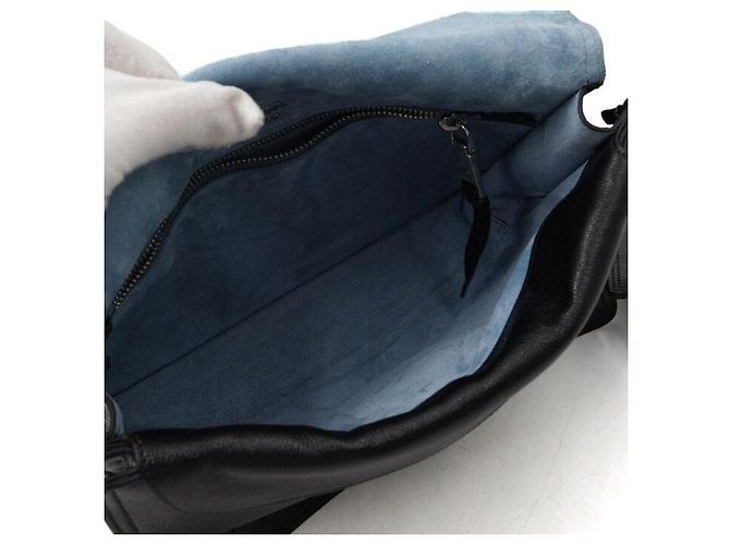 Prada Borsa a tracolla e spalla Etiquette in pelle nera con patta Nero - vista 5