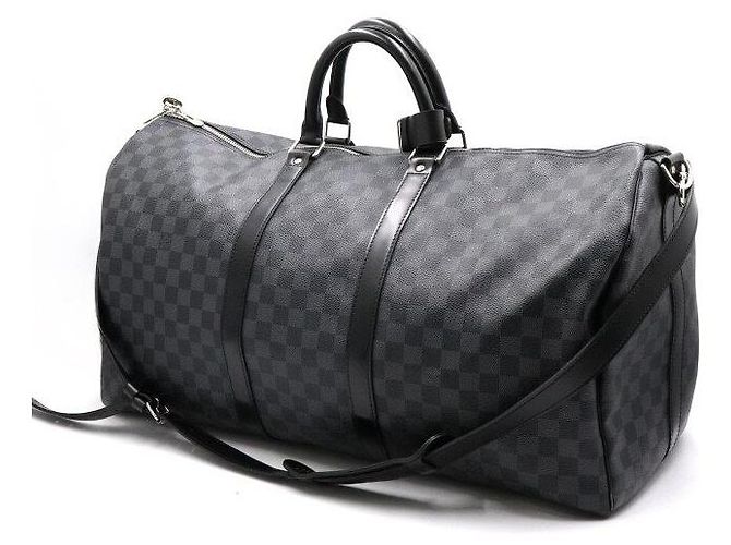 Louis Vuitton Borsa Tote e Borsa a Tracolla Keepall Damier Graphite Marrone - vista 2