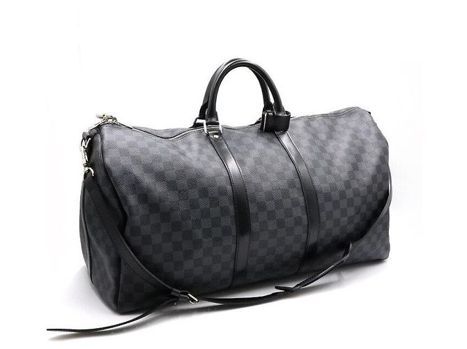Louis Vuitton Borsa Tote e Borsa a Tracolla Keepall Damier Graphite Marrone - vista 3