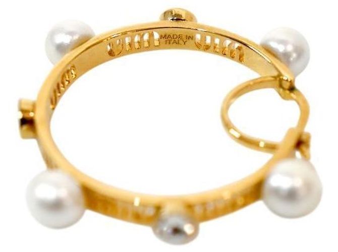 Miu Miu Orecchini a cerchio decorati con perle D'oro - vista 4