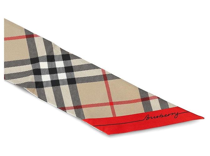 Burberry Skinny Seidenschal mit Karomuster Mehrfarben - Ansicht 10