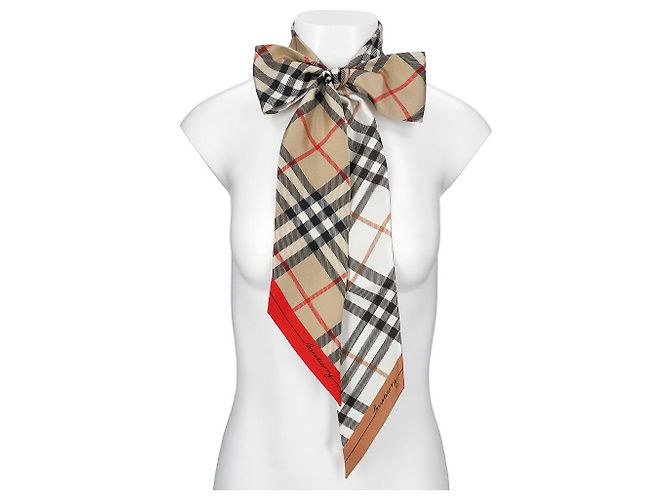 Burberry Skinny Seidenschal mit Karomuster Mehrfarben - Ansicht 11