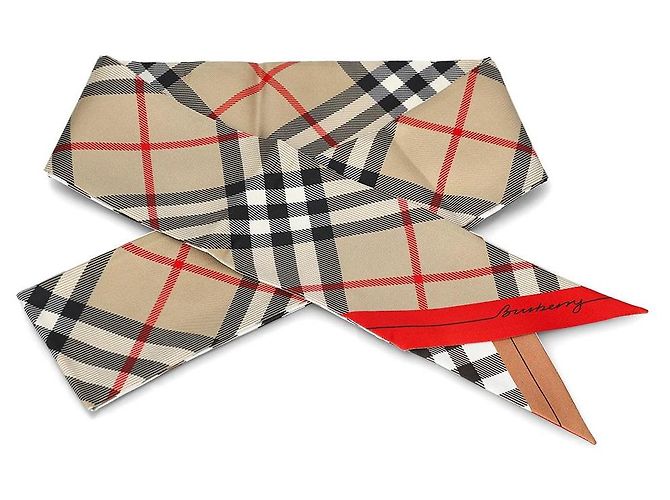 Burberry Skinny Seidenschal mit Karomuster Mehrfarben - Ansicht 6