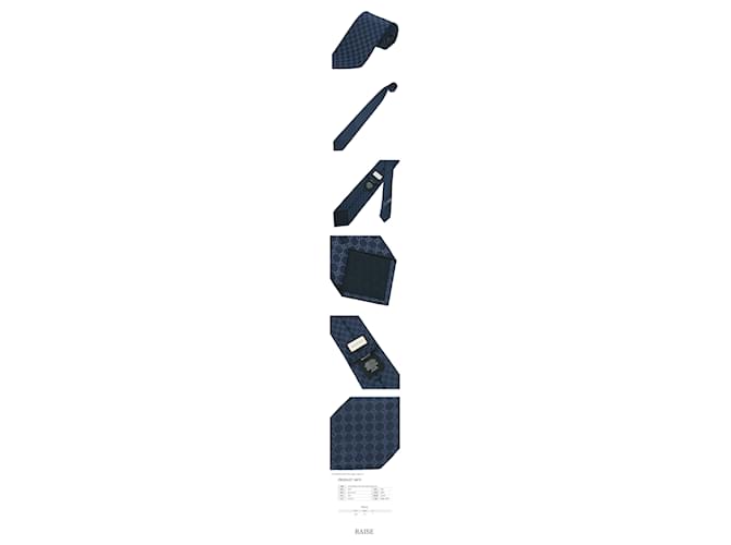 Gucci Silk Tie with GG Pattern Navy Blue - view 2