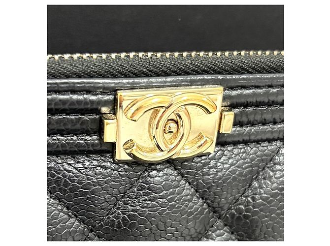 Chanel Clutch Caviar Boy Large Black Nero - vista 6