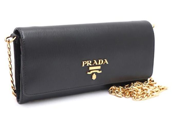 Prada Borsa Crossbody WOC Vitello Move Gold Chain Nero - vista 10