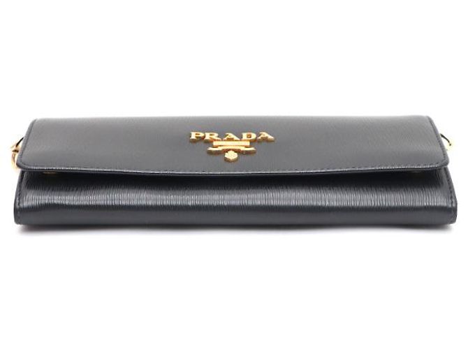 Prada Borsa Crossbody WOC Vitello Move Gold Chain Nero - vista 14