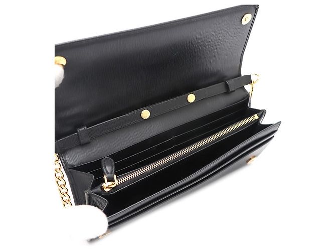 Prada Borsa Crossbody WOC Vitello Move Gold Chain Nero - vista 15