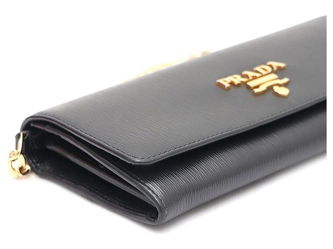 Prada Borsa Crossbody WOC Vitello Move Gold Chain Nero - vista 5