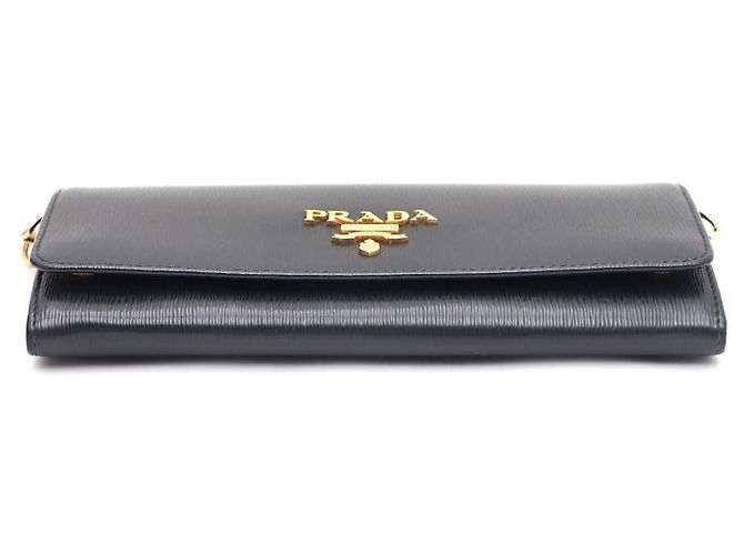 Prada Borsa Crossbody WOC Vitello Move Gold Chain Nero - vista 6