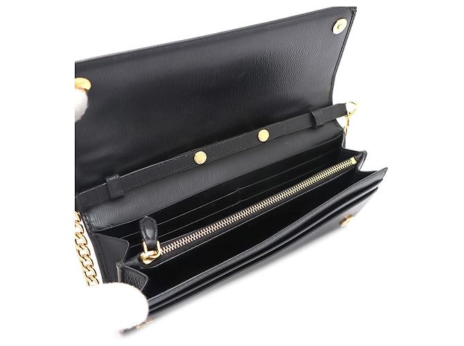 Prada Borsa Crossbody WOC Vitello Move Gold Chain Nero - vista 7