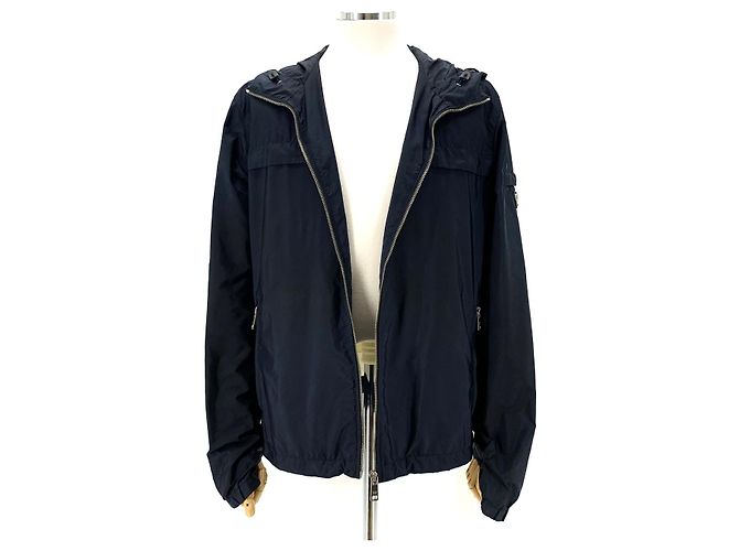 Prada Nylon Triangle Logo Men's Windbreaker Jacket Blue - view 10