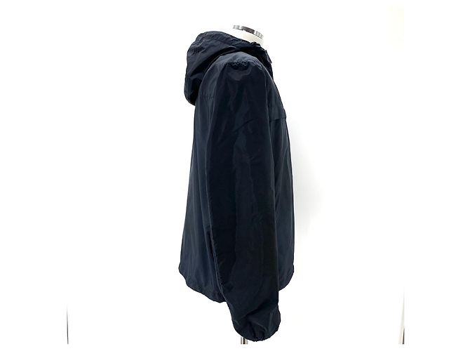 Prada Nylon Triangle Logo Men's Windbreaker Jacket Blue - view 12