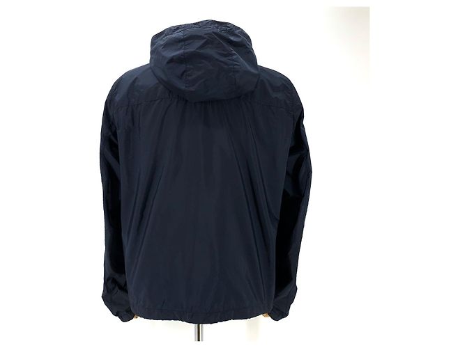 Prada Nylon Triangle Logo Men's Windbreaker Jacket Blue - view 6