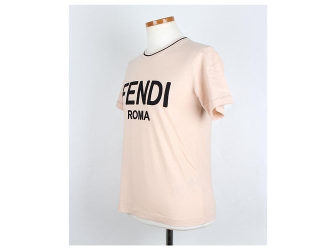 Fendi T-Shirt mit besticktem Logo für Damen Pink - Ansicht 2
