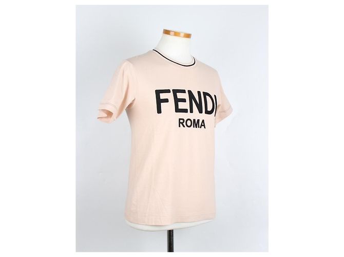 Fendi T-Shirt mit besticktem Logo für Damen Pink - Ansicht 6