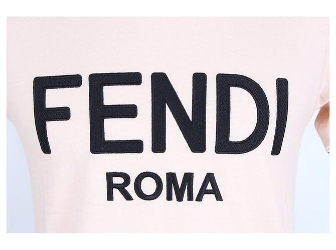 Fendi T-Shirt mit besticktem Logo für Damen Pink - Ansicht 7